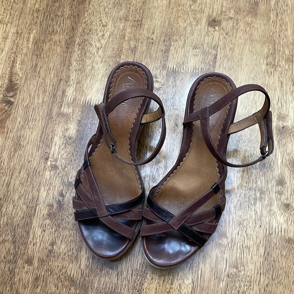 Clarks ankle strap wedges